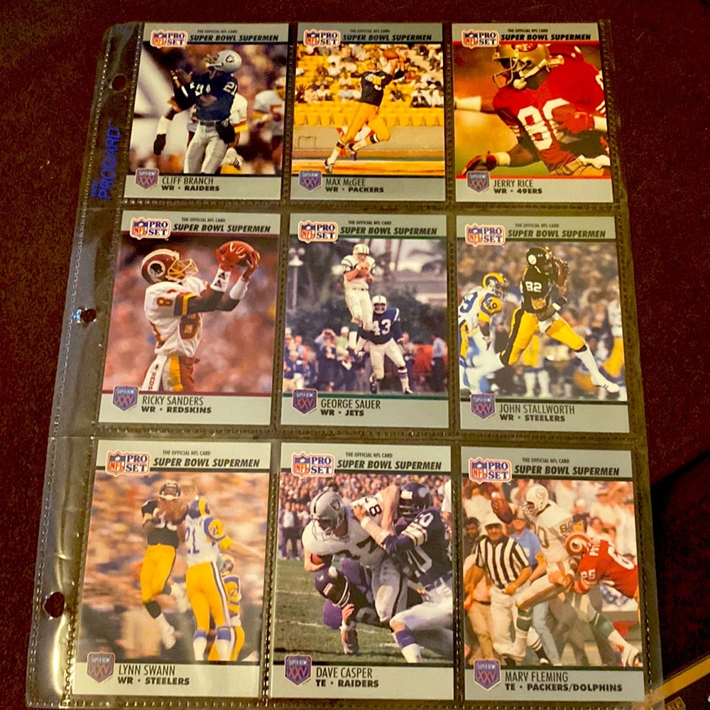 NFL Pro Set Super Bowl Supermen Football trading card lot of 9 cards
